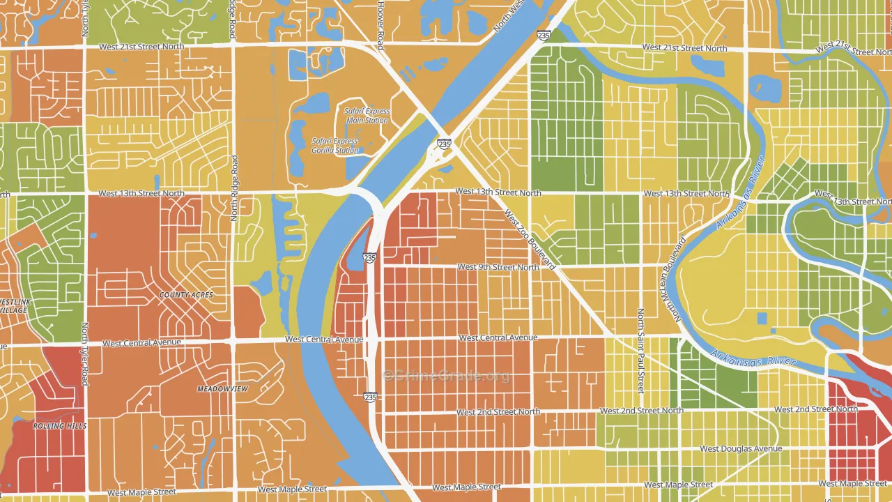 Orchard Park, Wichita, KS Map of Drug-Related Crime Rates