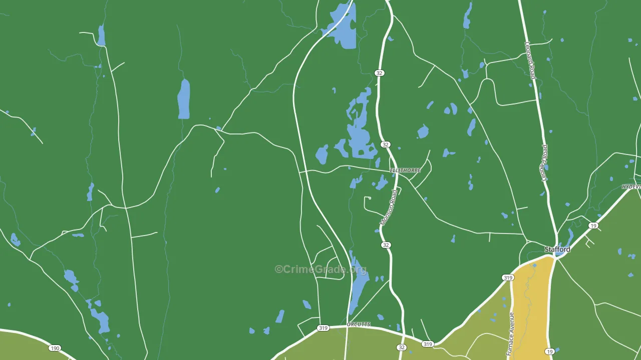 Orcutts, CT Map of Drug-Related Crime Rates