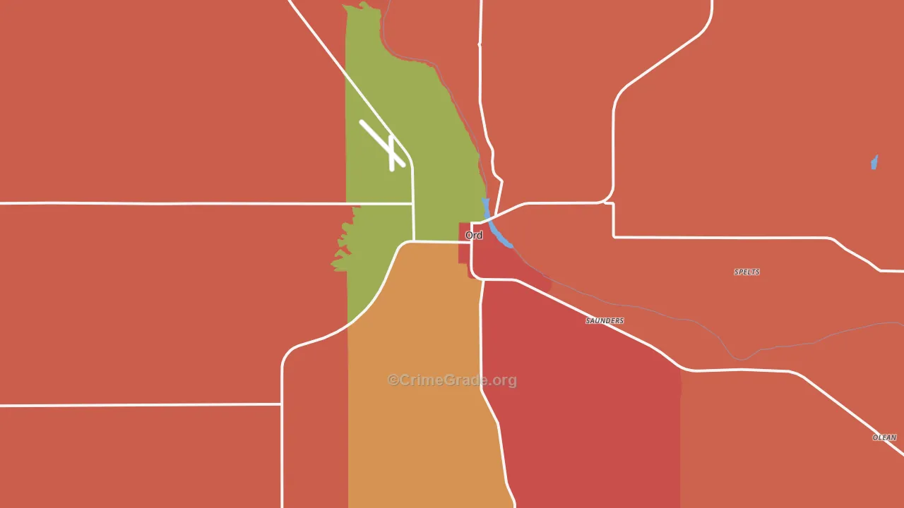 Ord, NE Map of Drug-Related Crime Rates