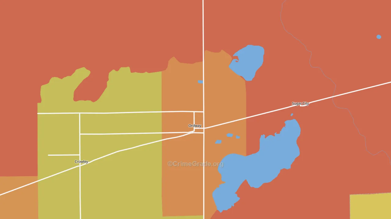 Ordway, CO Map of Drug-Related Crime Rates