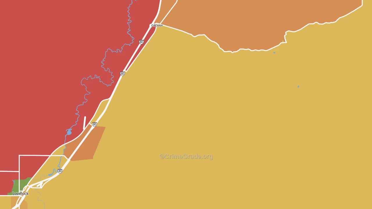 Oreana, NV Map of Drug-Related Crime Rates