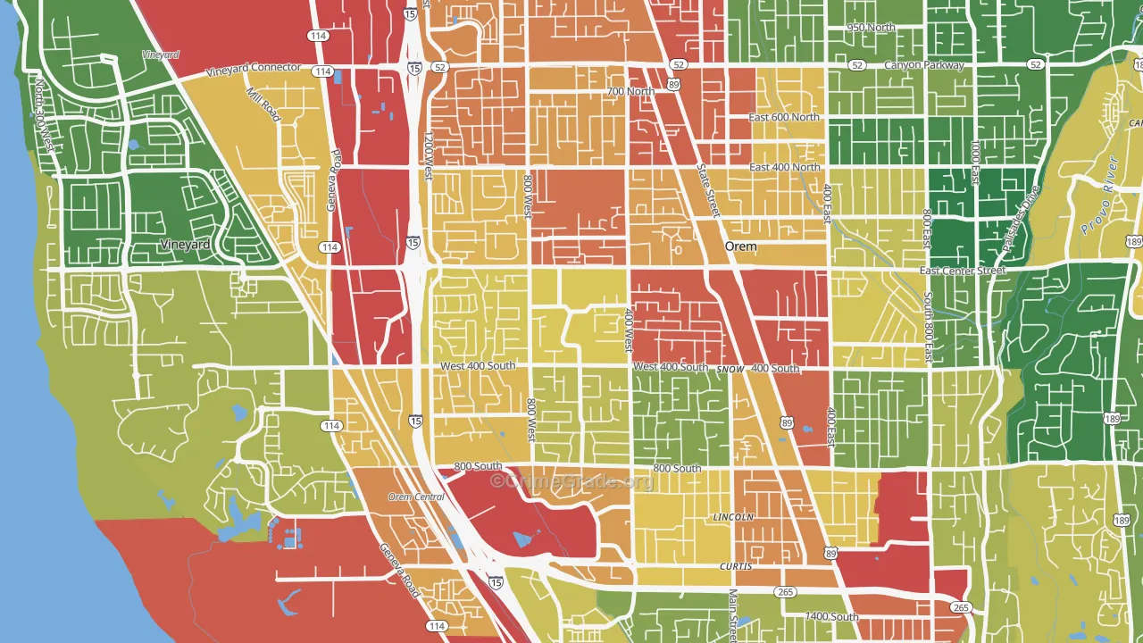 Orem North, Orem, UT Map of Drug-Related Crime Rates