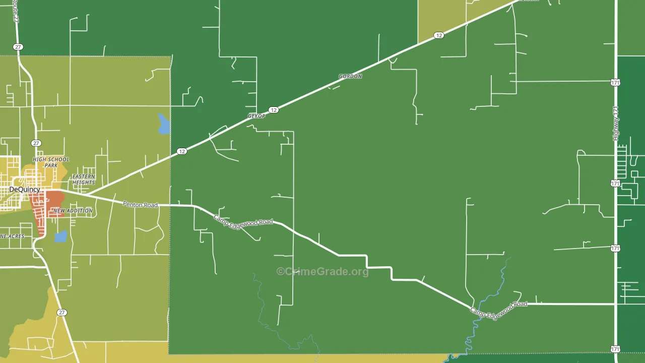Oretta, LA Map of Drug-Related Crime Rates