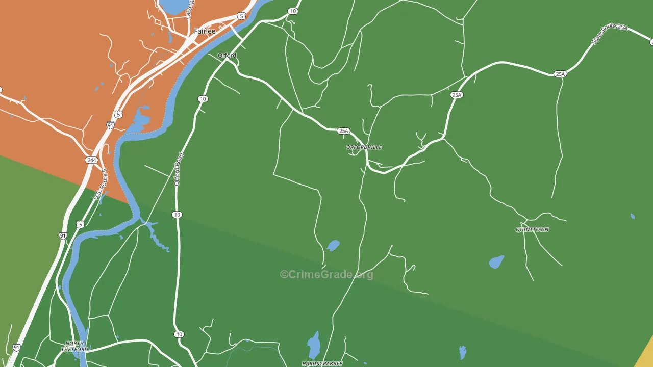 Orfordville, NH Map of Drug-Related Crime Rates