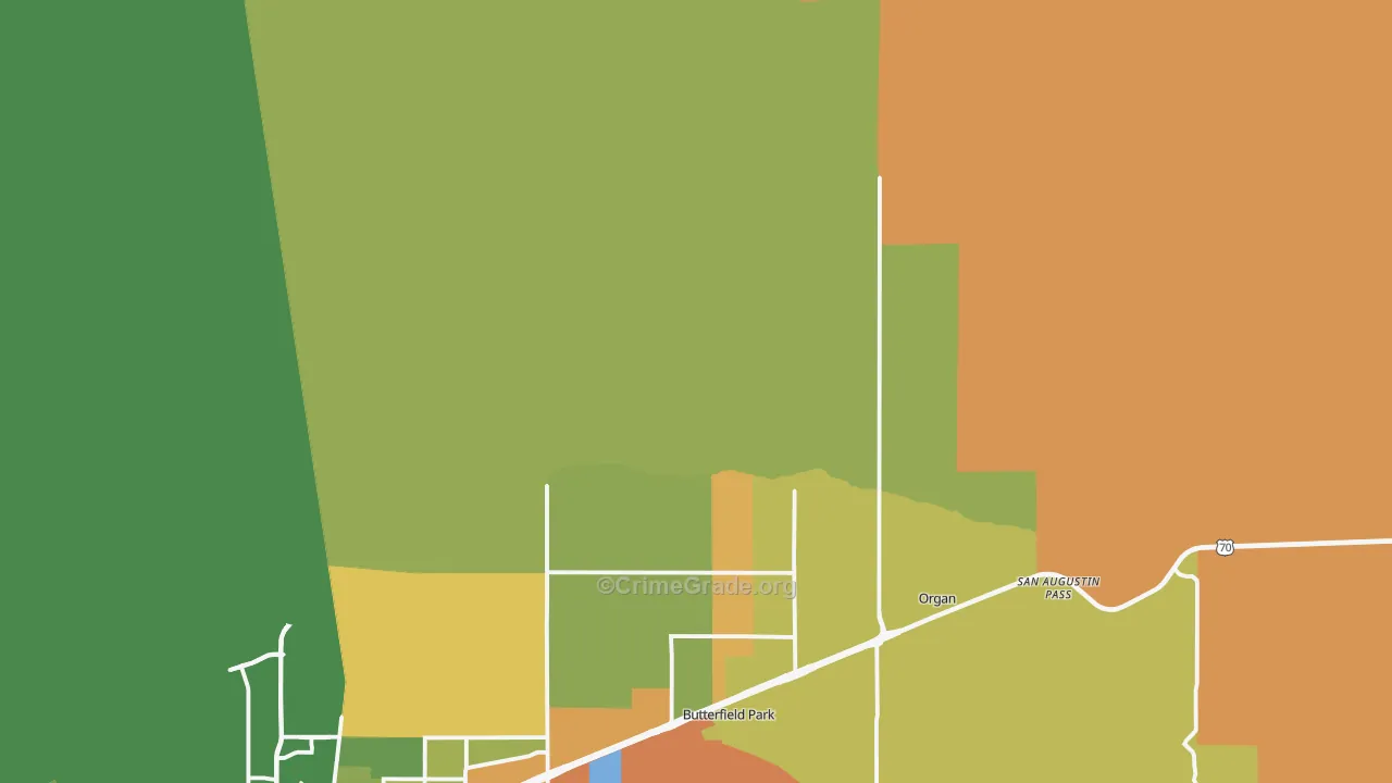 Organ, NM Map of Drug-Related Crime Rates