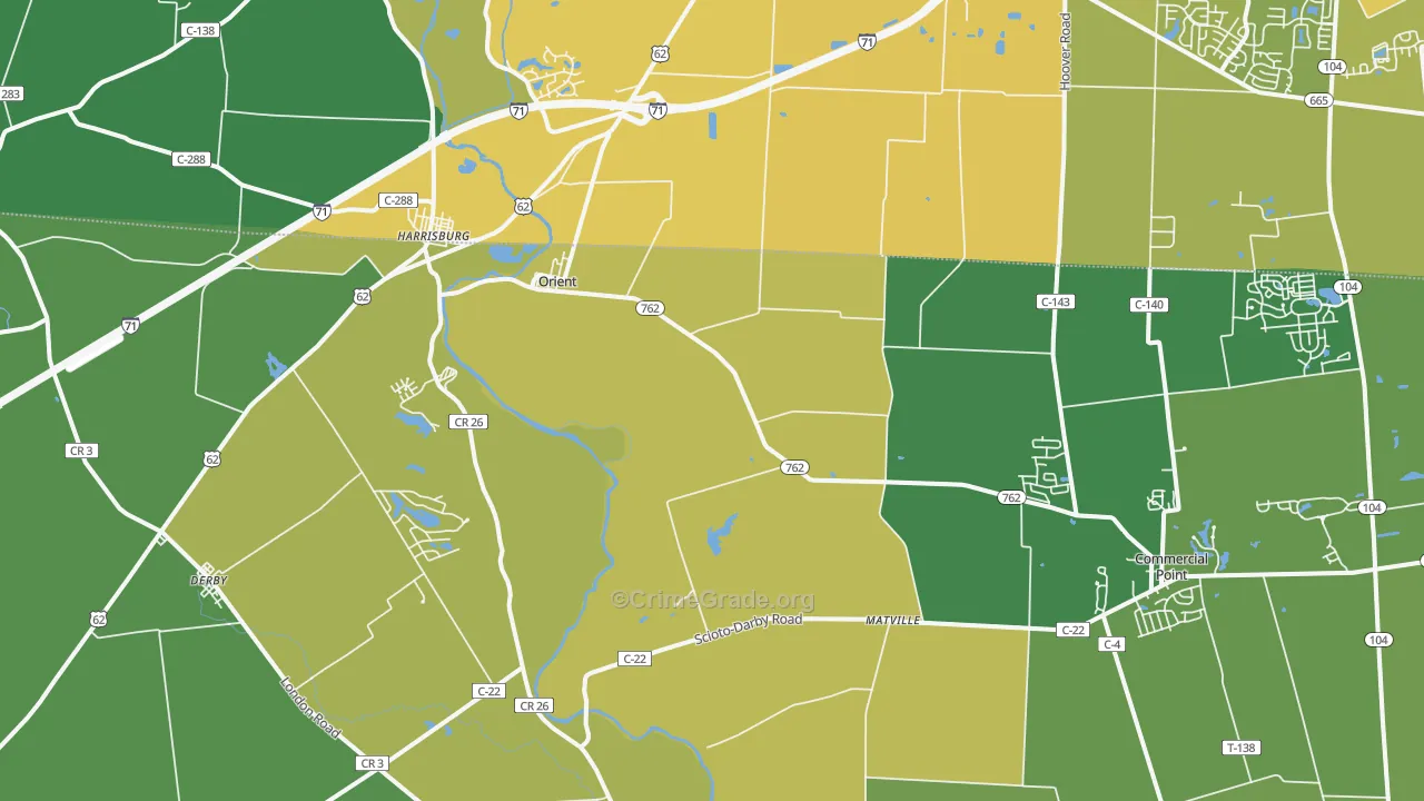 Orient, OH Map of Drug-Related Crime Rates