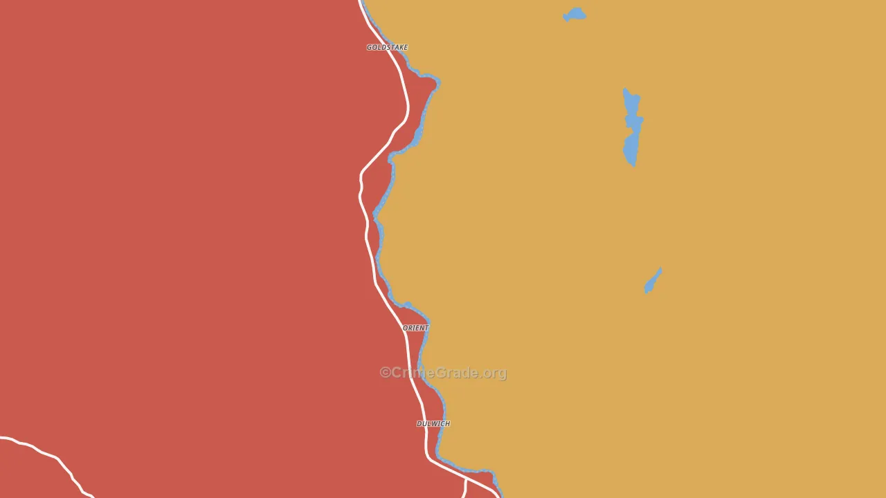 Orient, WA Map of Drug-Related Crime Rates