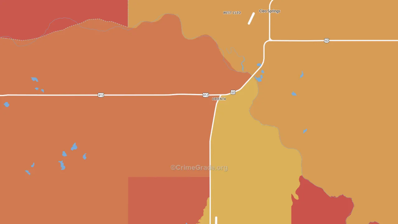 Orienta, OK Map of Drug-Related Crime Rates