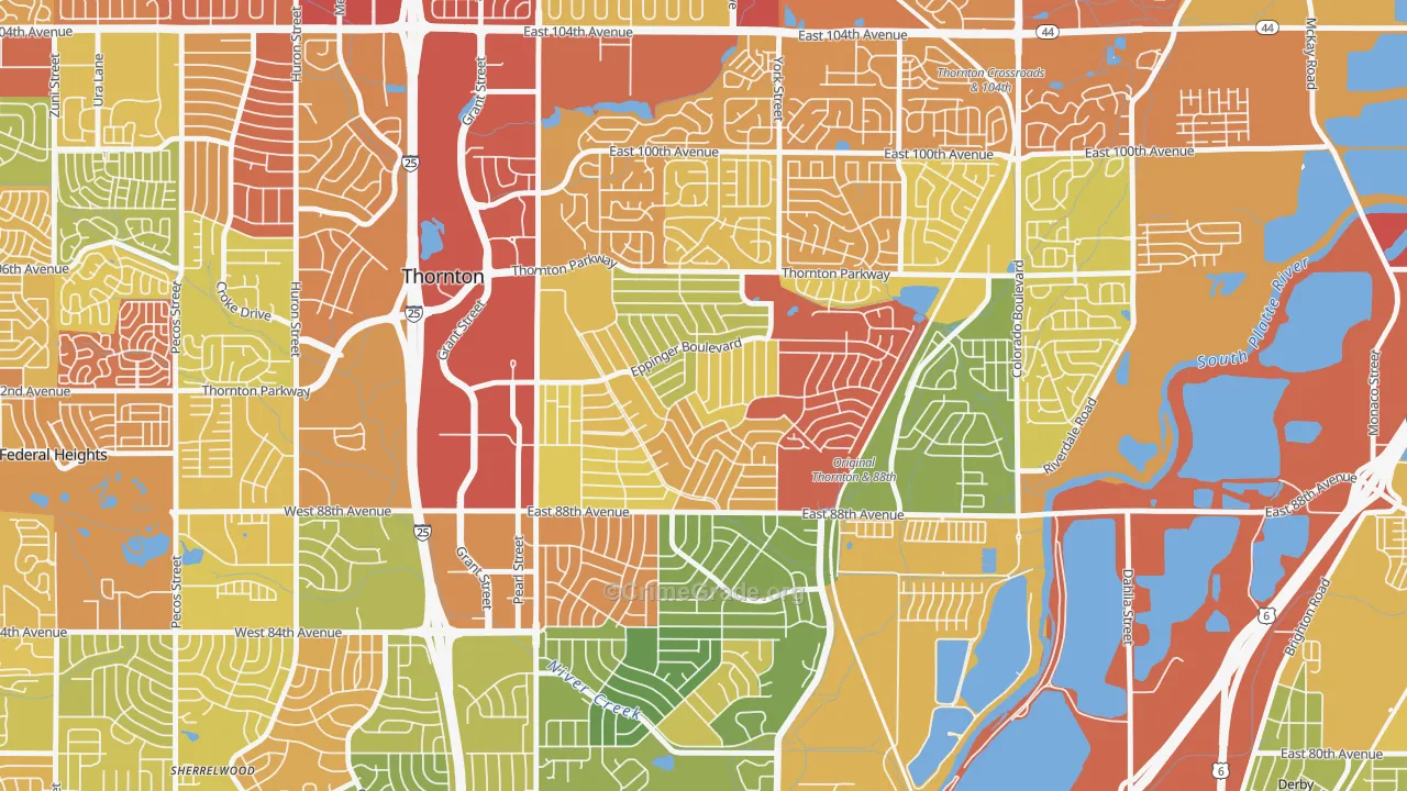 Original Thornton, Thornton, CO Map of Drug-Related Crime Rates