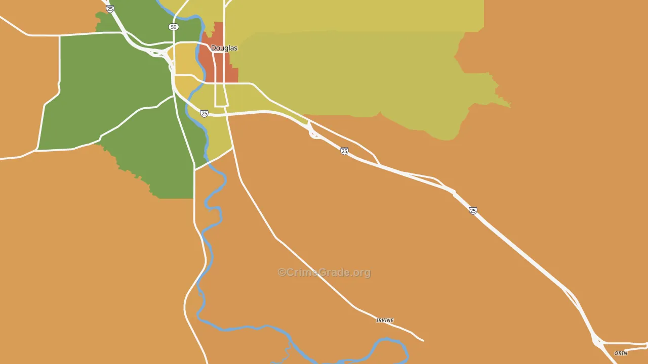 Orin, WY Map of Drug-Related Crime Rates