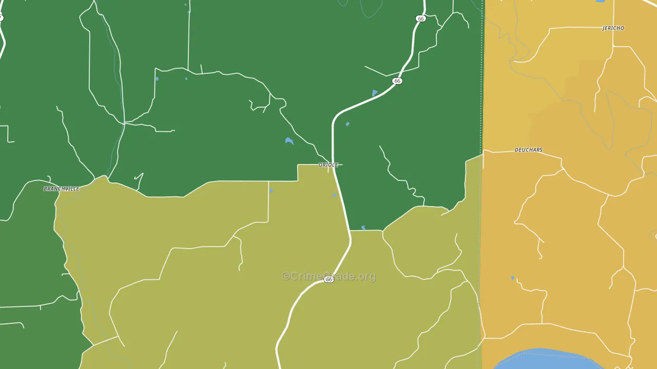 Oriole, IN Map of Drug-Related Crime Rates
