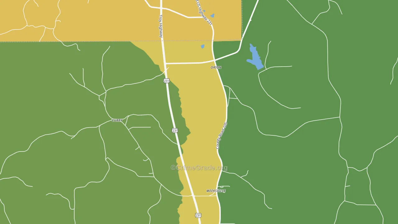 Orion, AL Map of Drug-Related Crime Rates