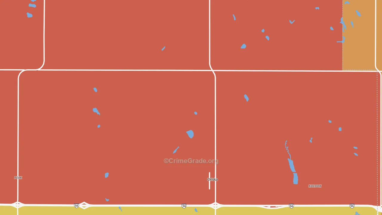 Oriska, ND Map of Drug-Related Crime Rates