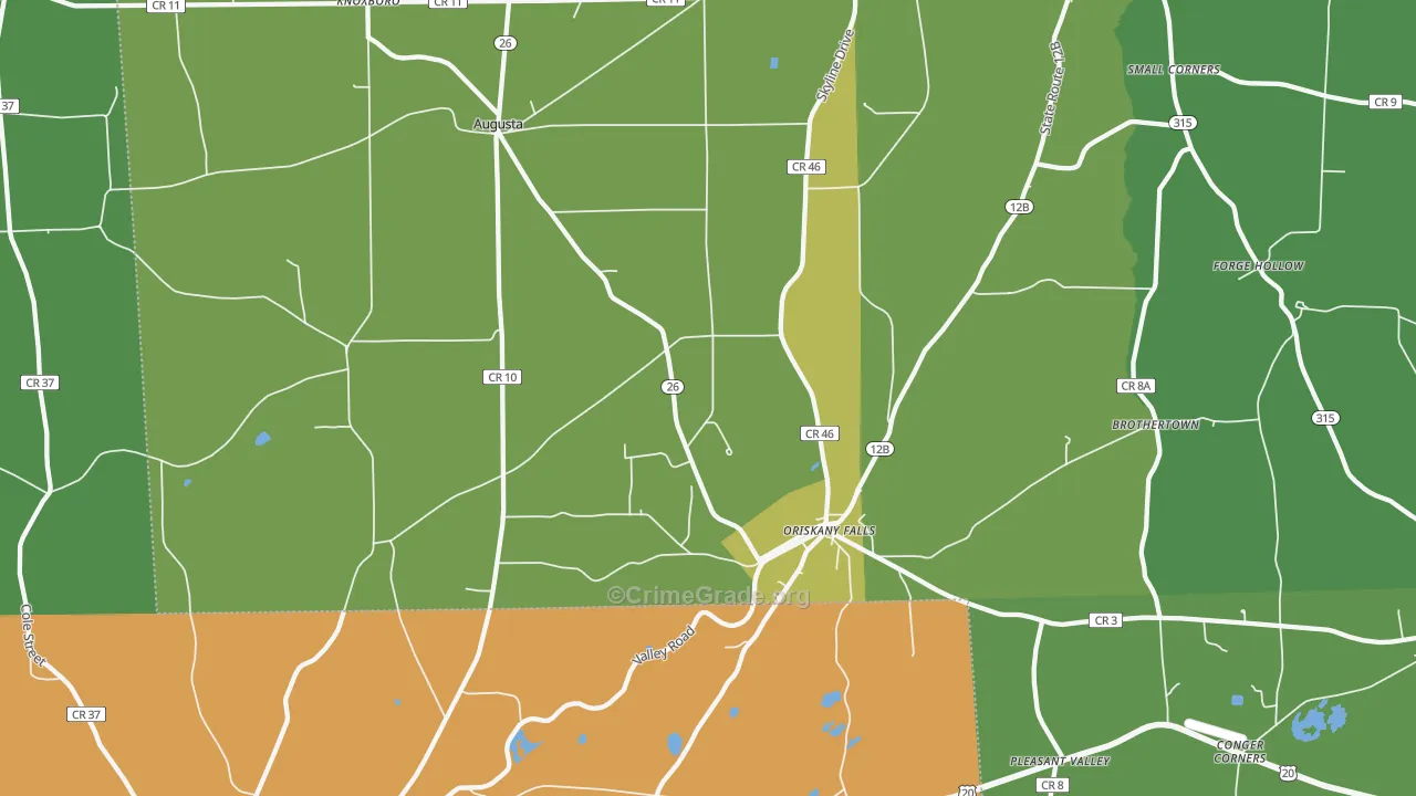 Oriskany Falls, NY Map of Drug-Related Crime Rates