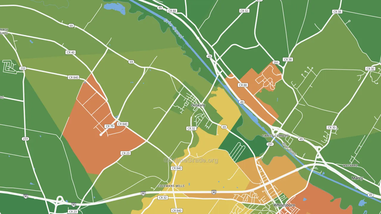Oriskany, NY Map of Drug-Related Crime Rates