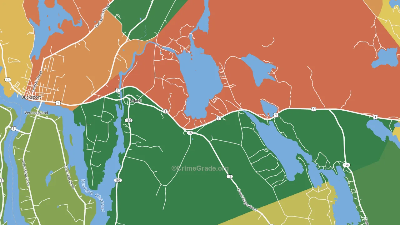 Orland, ME Map of Drug-Related Crime Rates