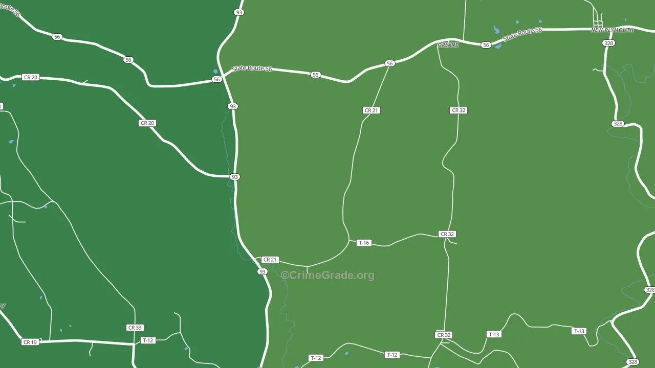 Orland, OH Map of Drug-Related Crime Rates