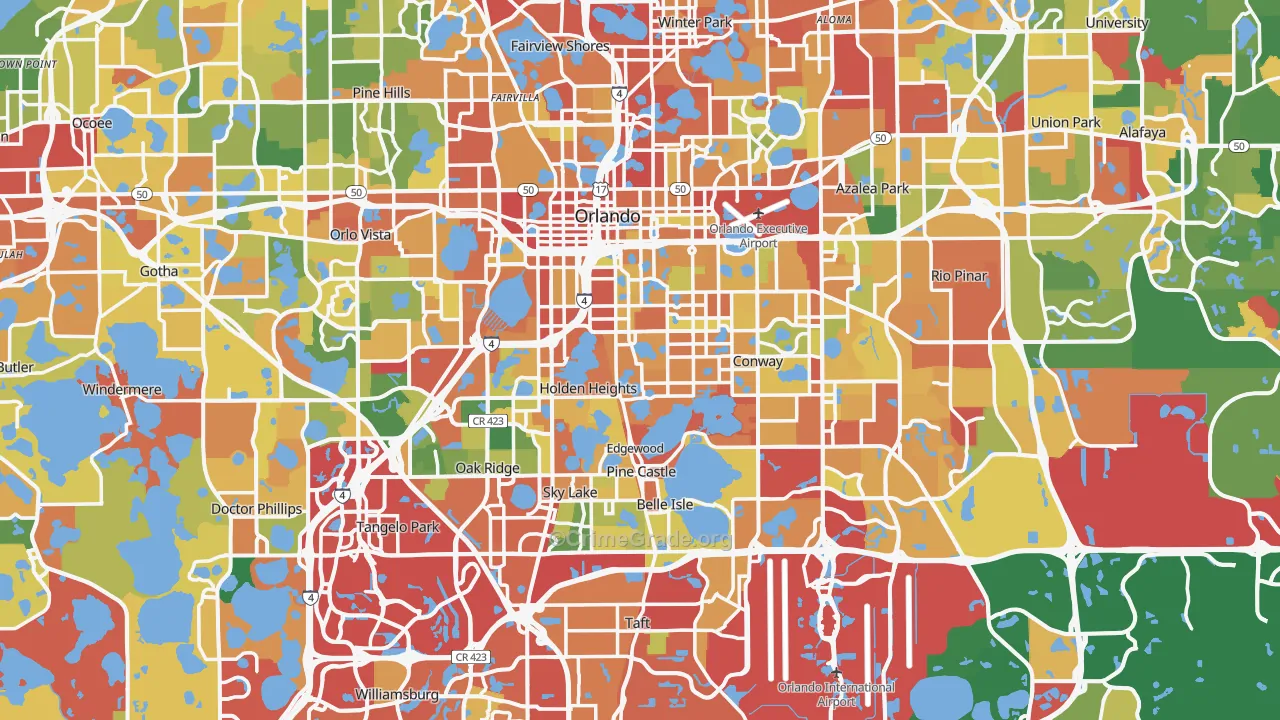 Orlando, FL Map of Drug-Related Crime Rates