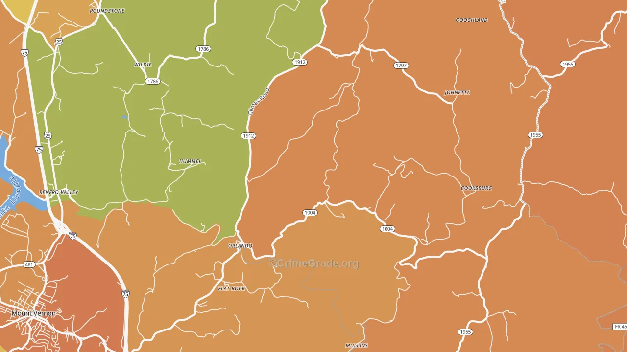 Orlando, KY Map of Drug-Related Crime Rates