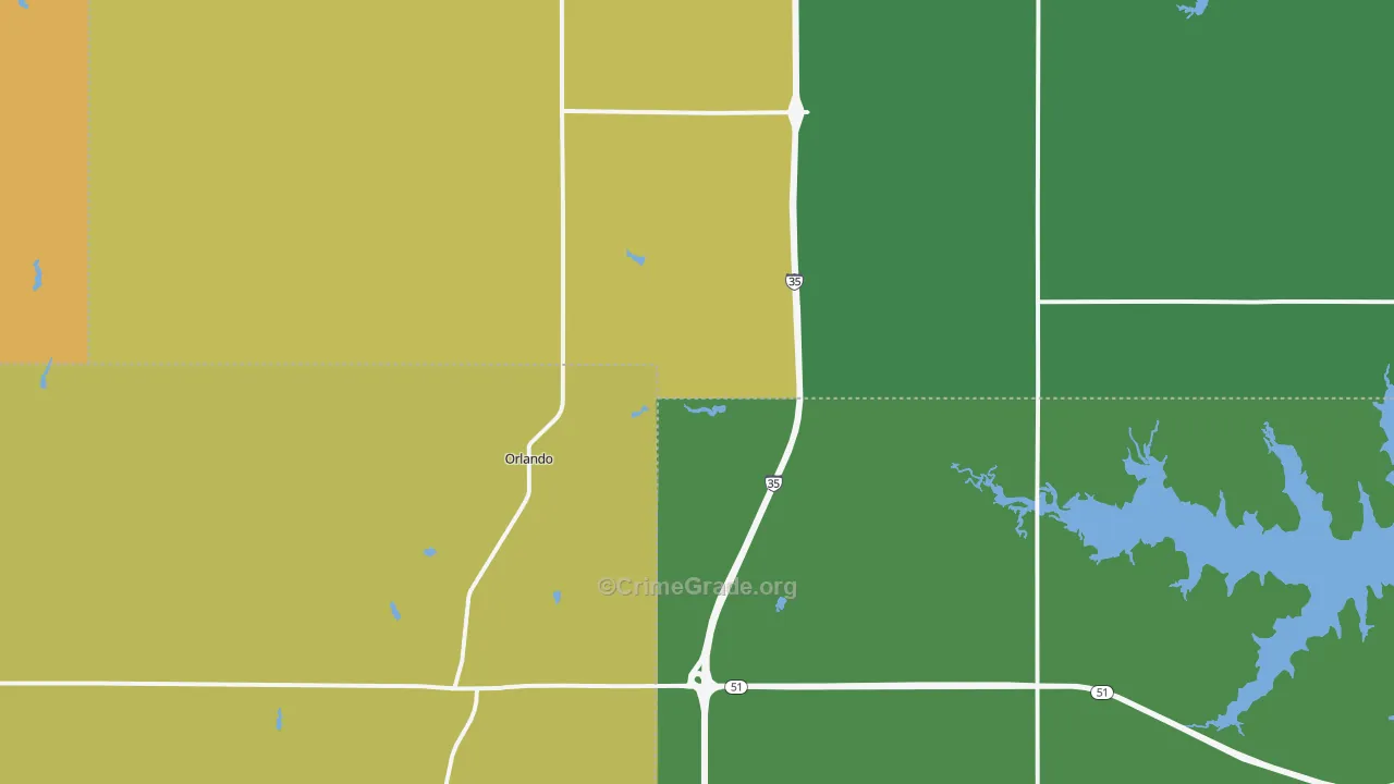 Orlando, OK Map of Drug-Related Crime Rates