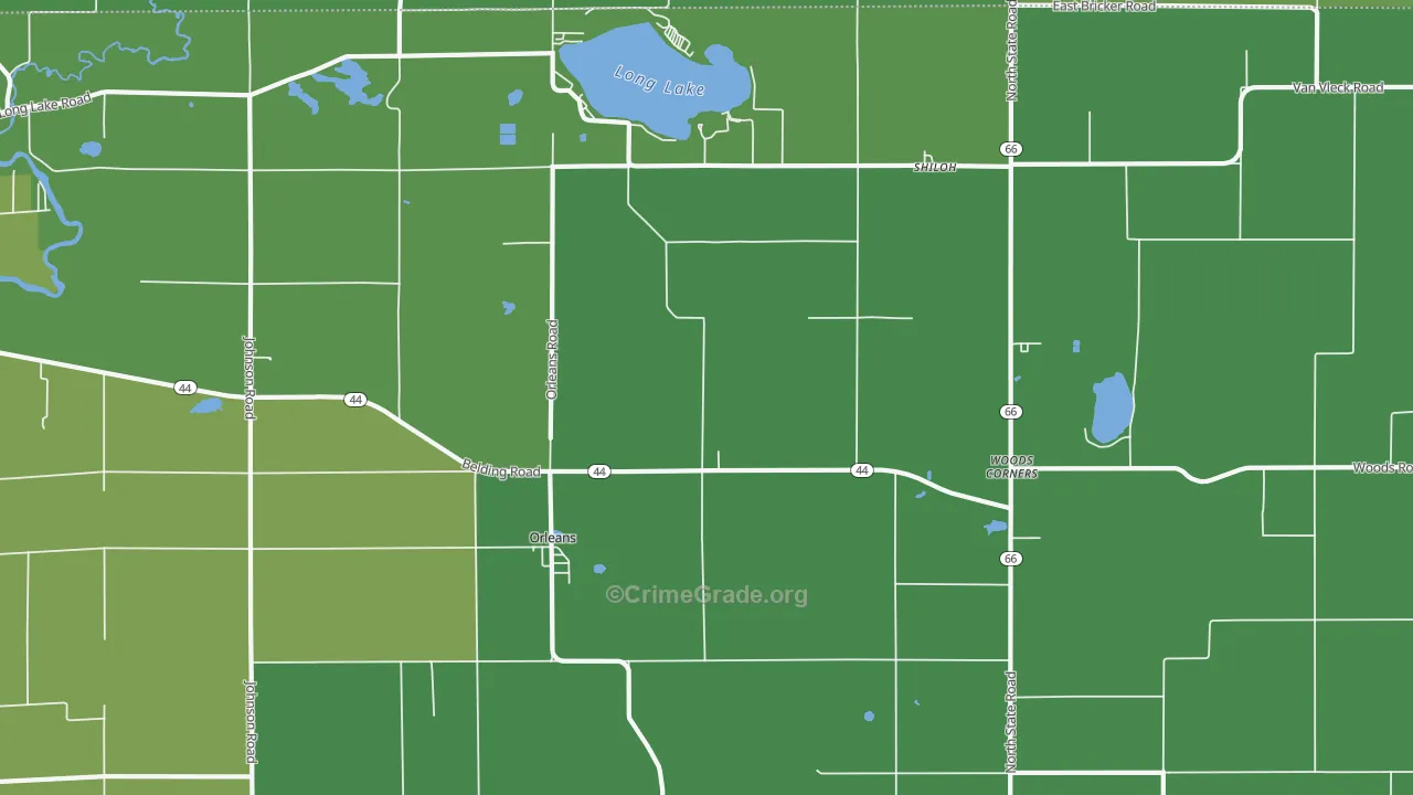 Orleans, MI Map of Drug-Related Crime Rates