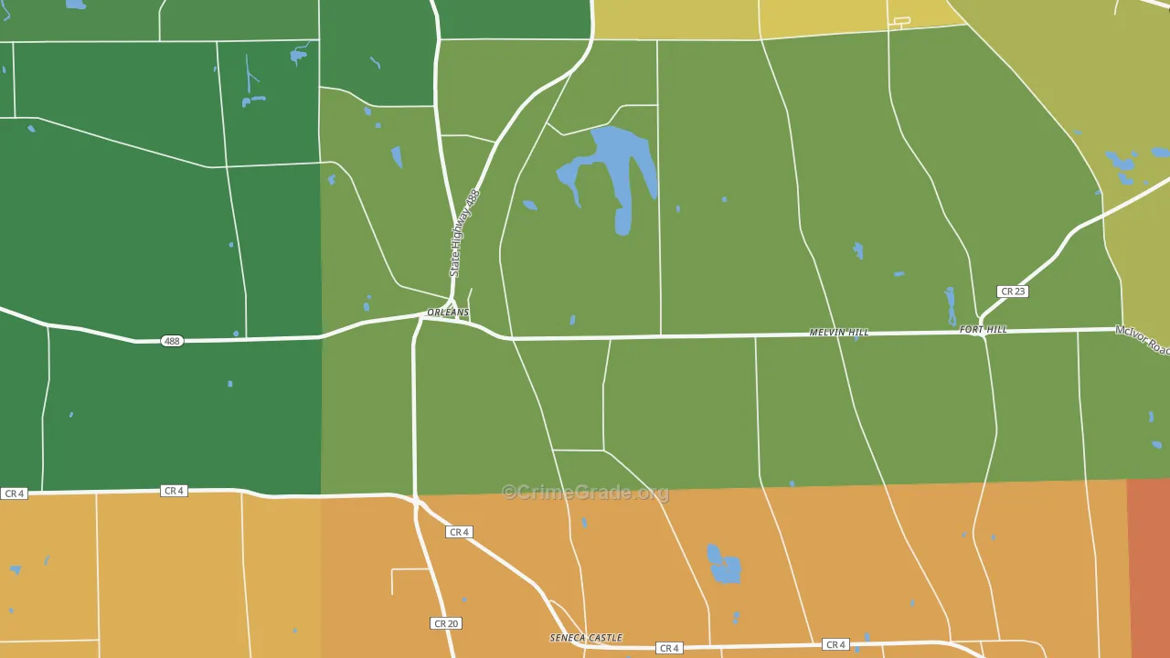 Orleans, NY Map of Drug-Related Crime Rates
