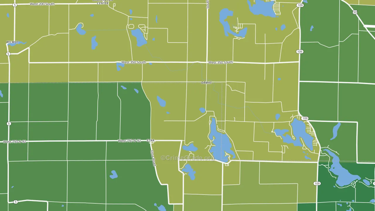 Ormas, IN Map of Drug-Related Crime Rates