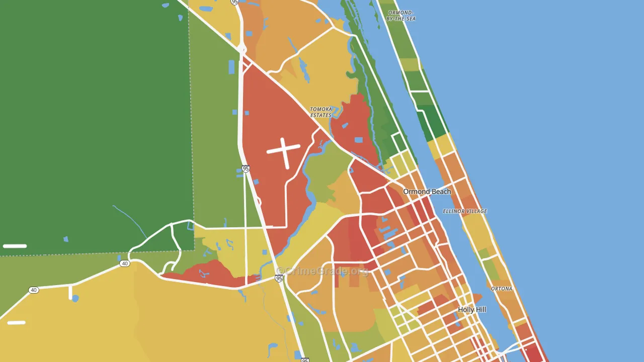 Ormond Beach, FL Map of Drug-Related Crime Rates
