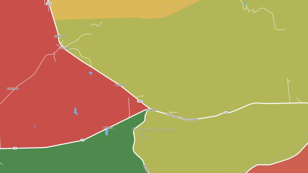 Ormsby, PA Map of Drug-Related Crime Rates