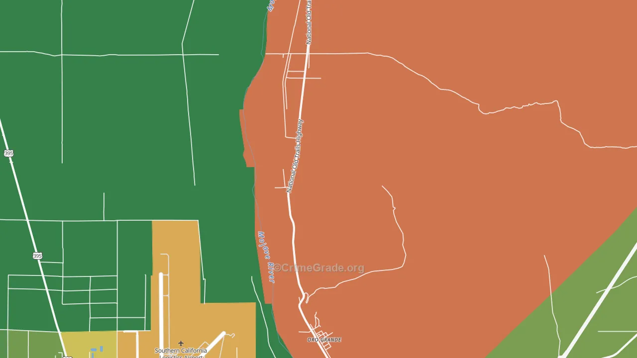 Oro Grande, CA Map of Drug-Related Crime Rates