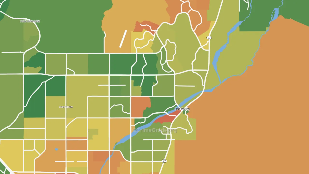 Oro Valley, AZ Map of Drug-Related Crime Rates