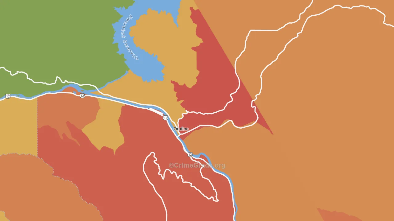 Orofino, ID Map of Drug-Related Crime Rates