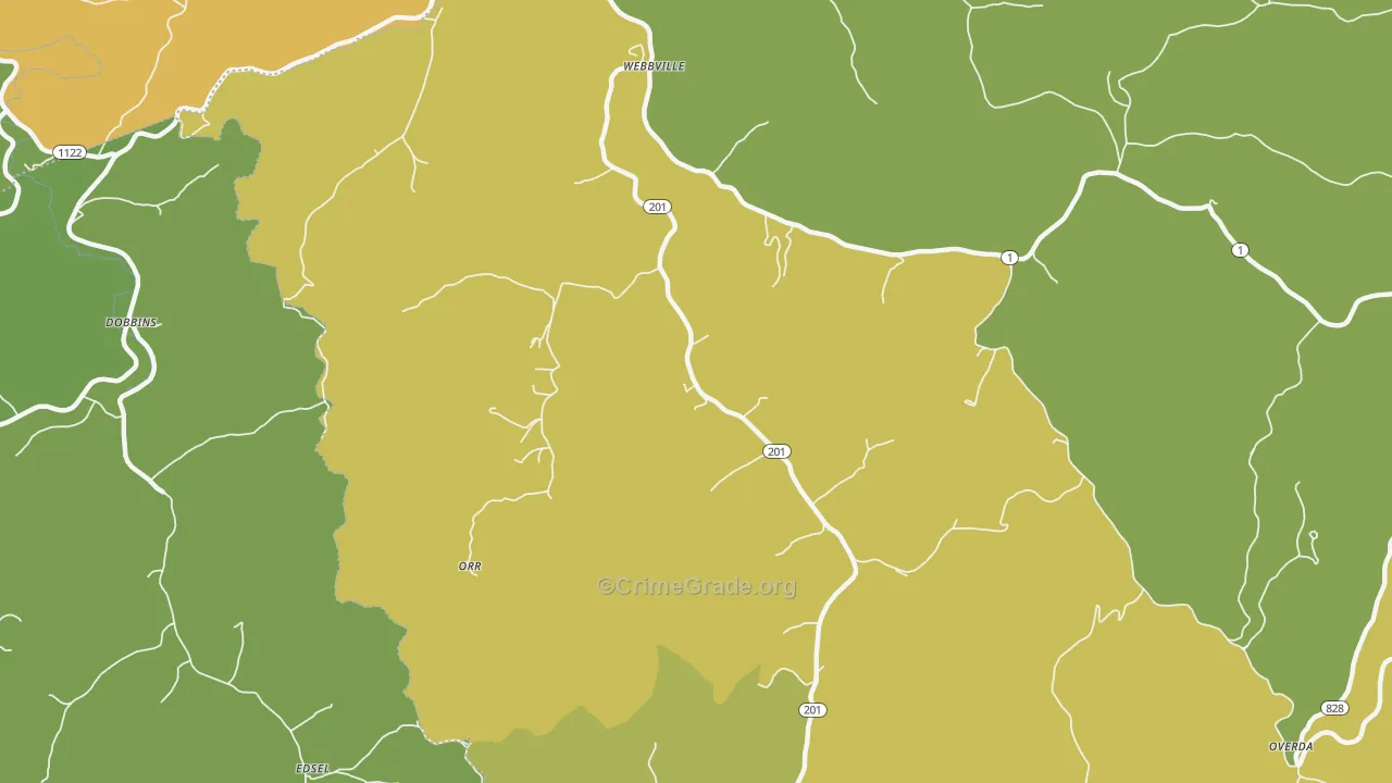 Orr, KY Map of Drug-Related Crime Rates