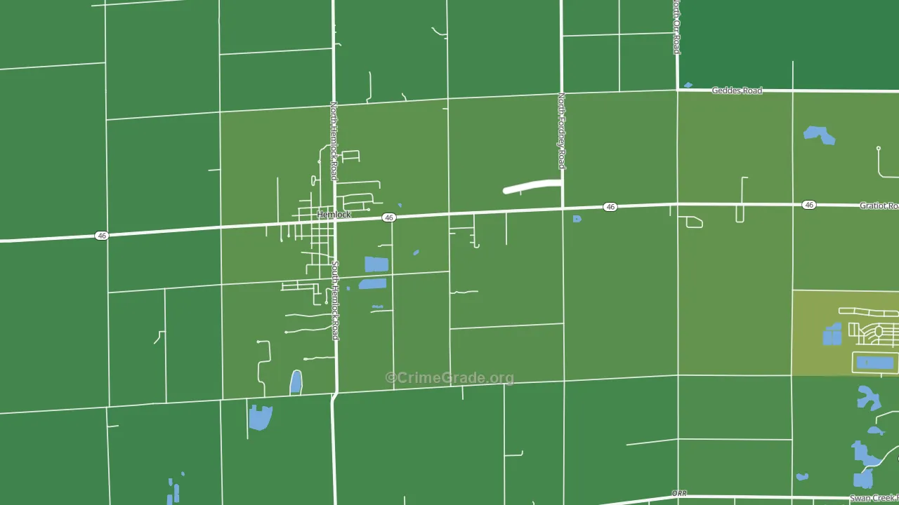 Orr, MI Map of Drug-Related Crime Rates