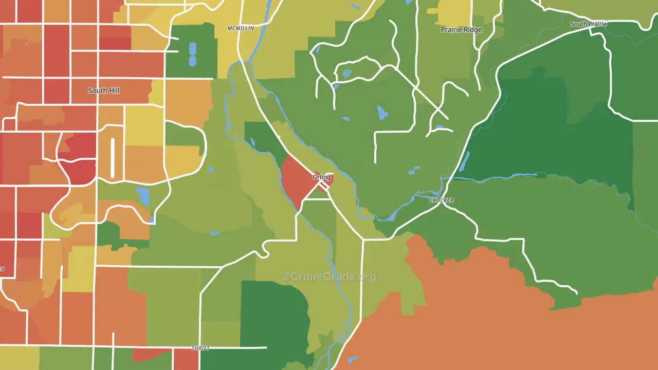 Orting, WA Map of Drug-Related Crime Rates