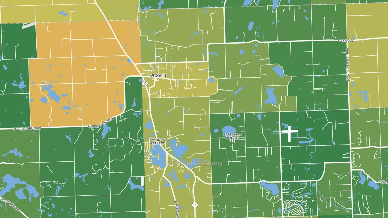 Ortonville, MI Map of Drug-Related Crime Rates