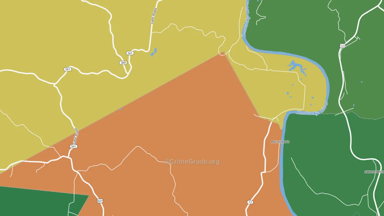 Orville, KY Map of Drug-Related Crime Rates