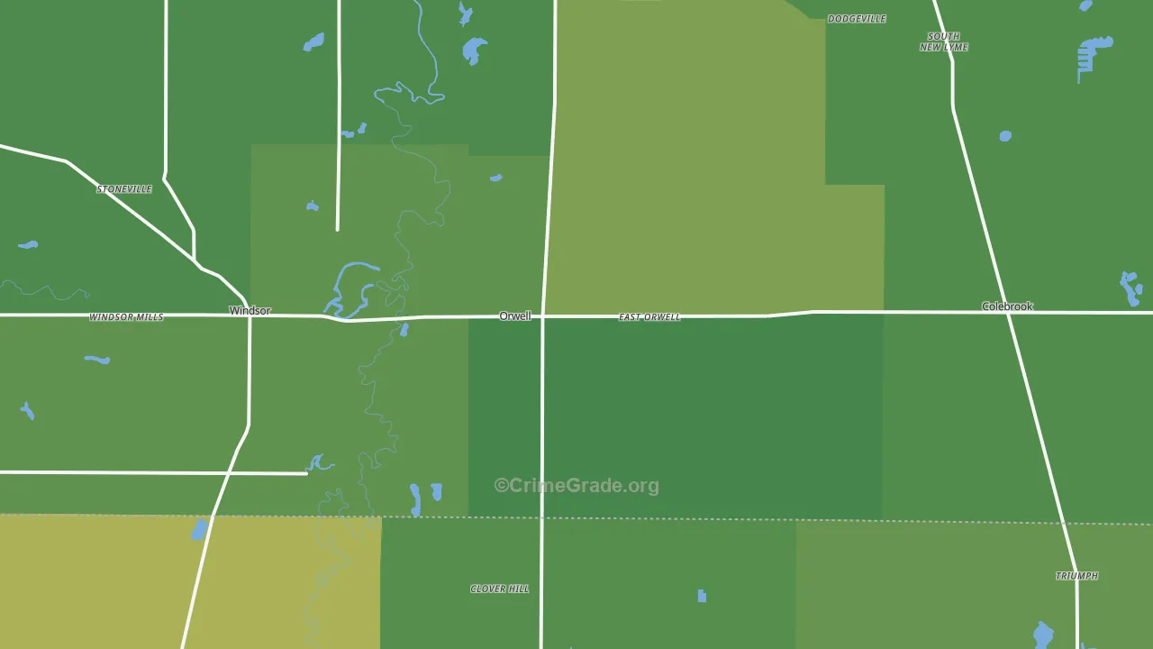 Orwell, OH Map of Drug-Related Crime Rates