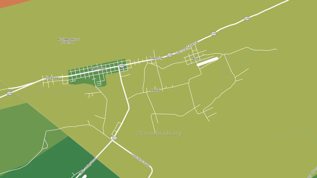 Orwin, PA Map of Drug-Related Crime Rates