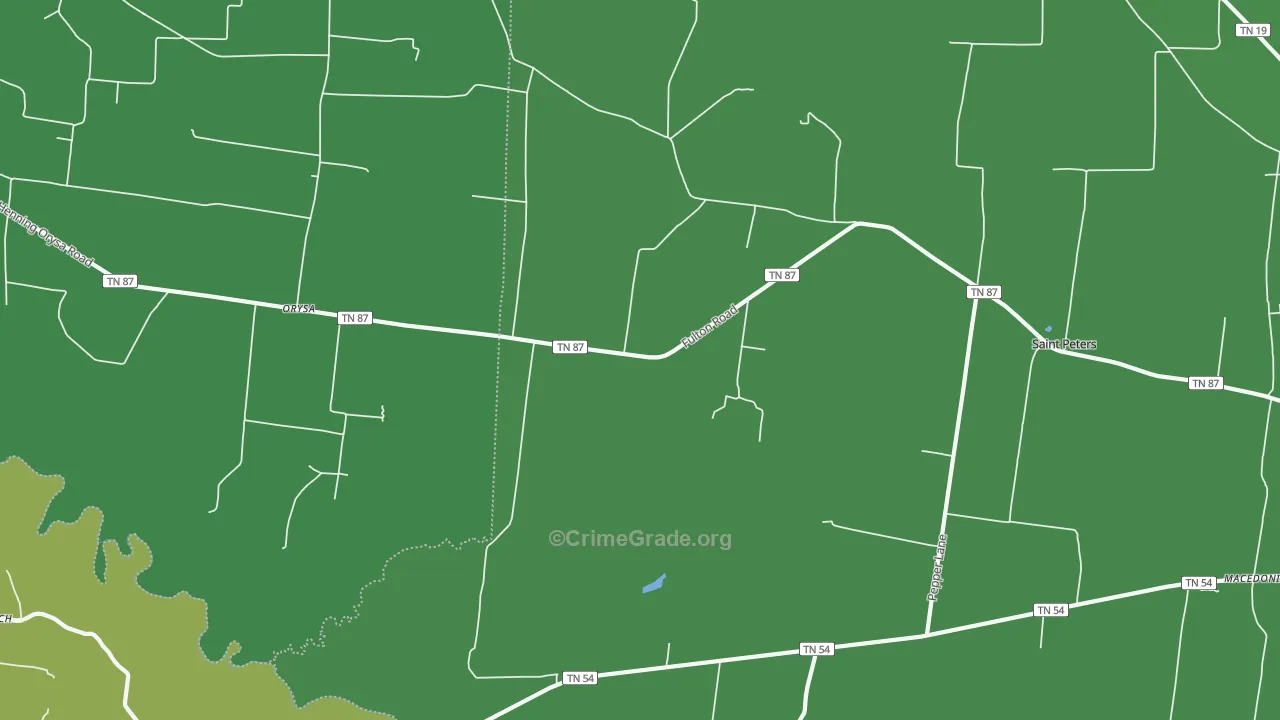 Orysa, TN Map of Drug-Related Crime Rates