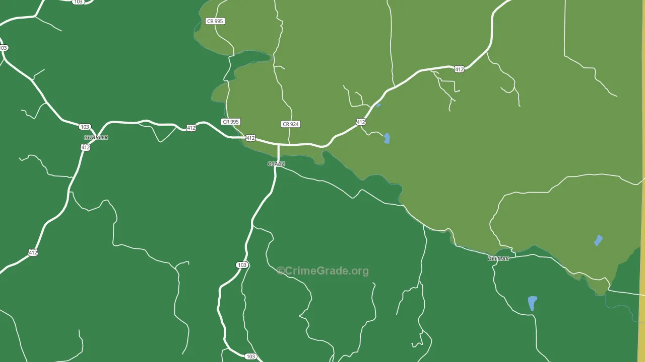 Osage, AR Map of Drug-Related Crime Rates