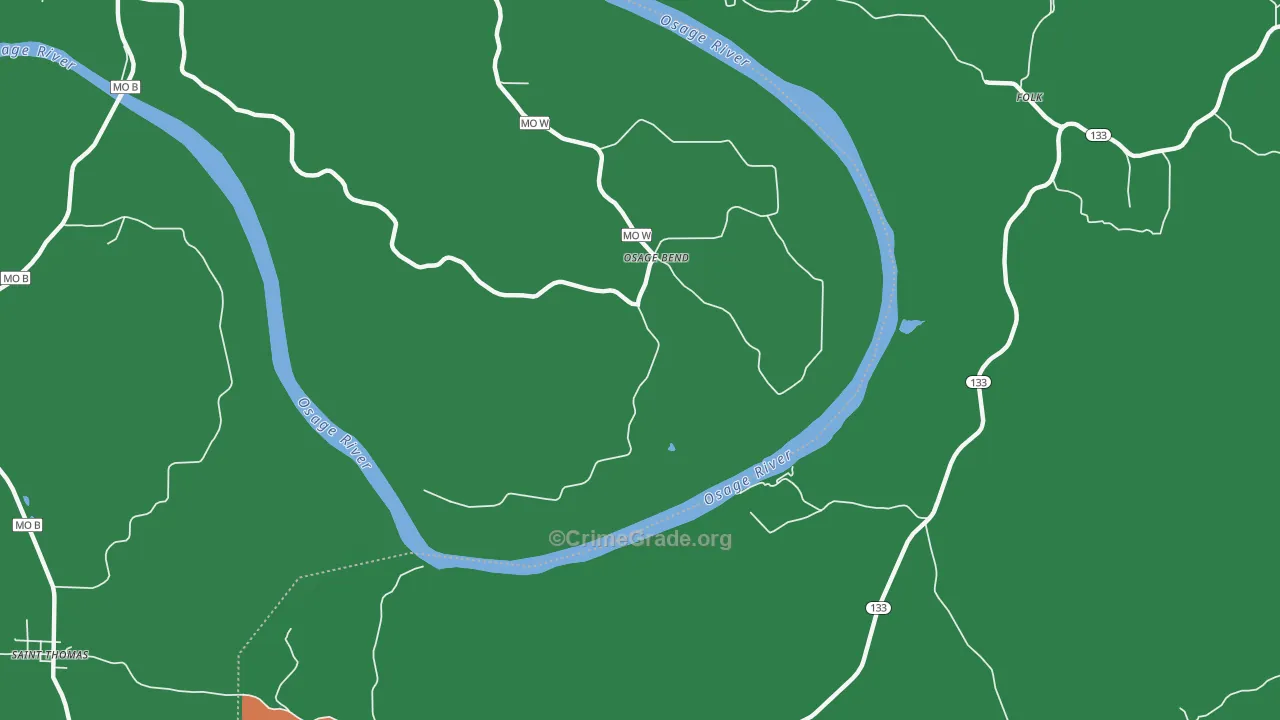 Osage Bend, MO Map of Drug-Related Crime Rates