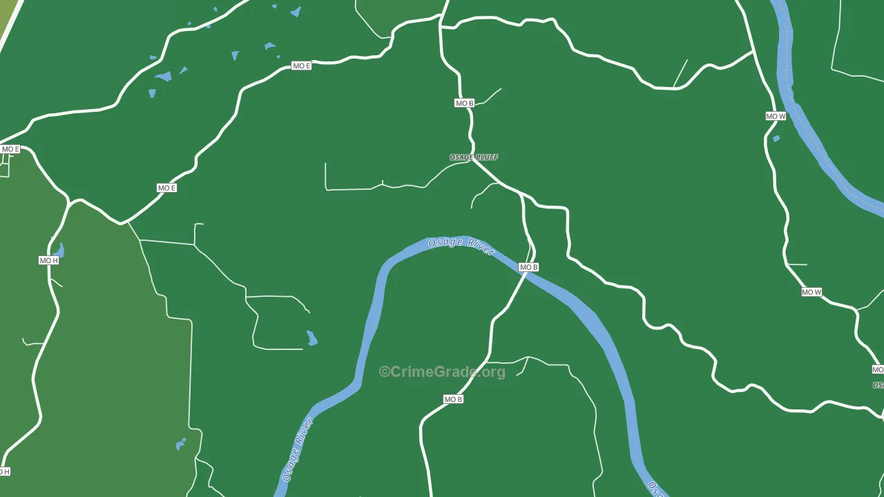 Osage Bluff, MO Map of Drug-Related Crime Rates