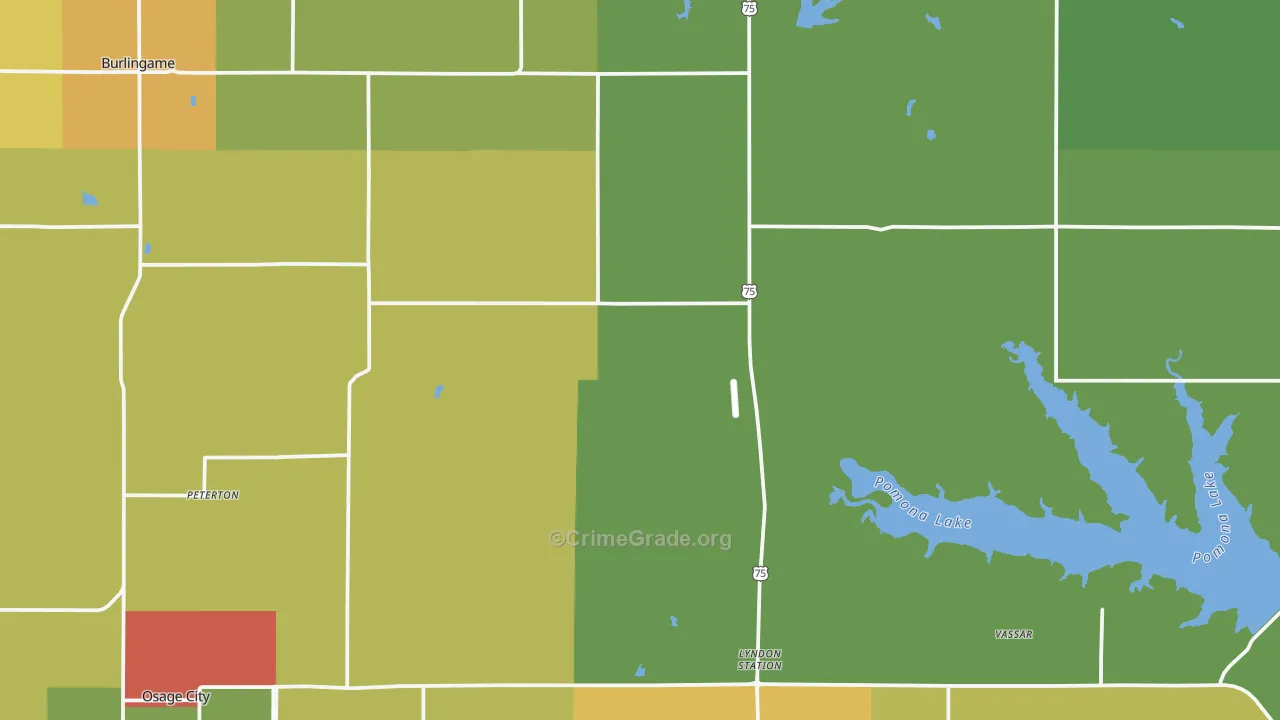 Osage County, KS Map of Drug-Related Crime Rates