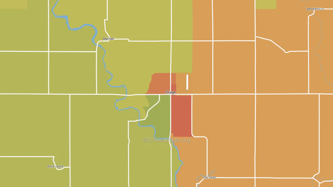 Osage, IA Map of Drug-Related Crime Rates