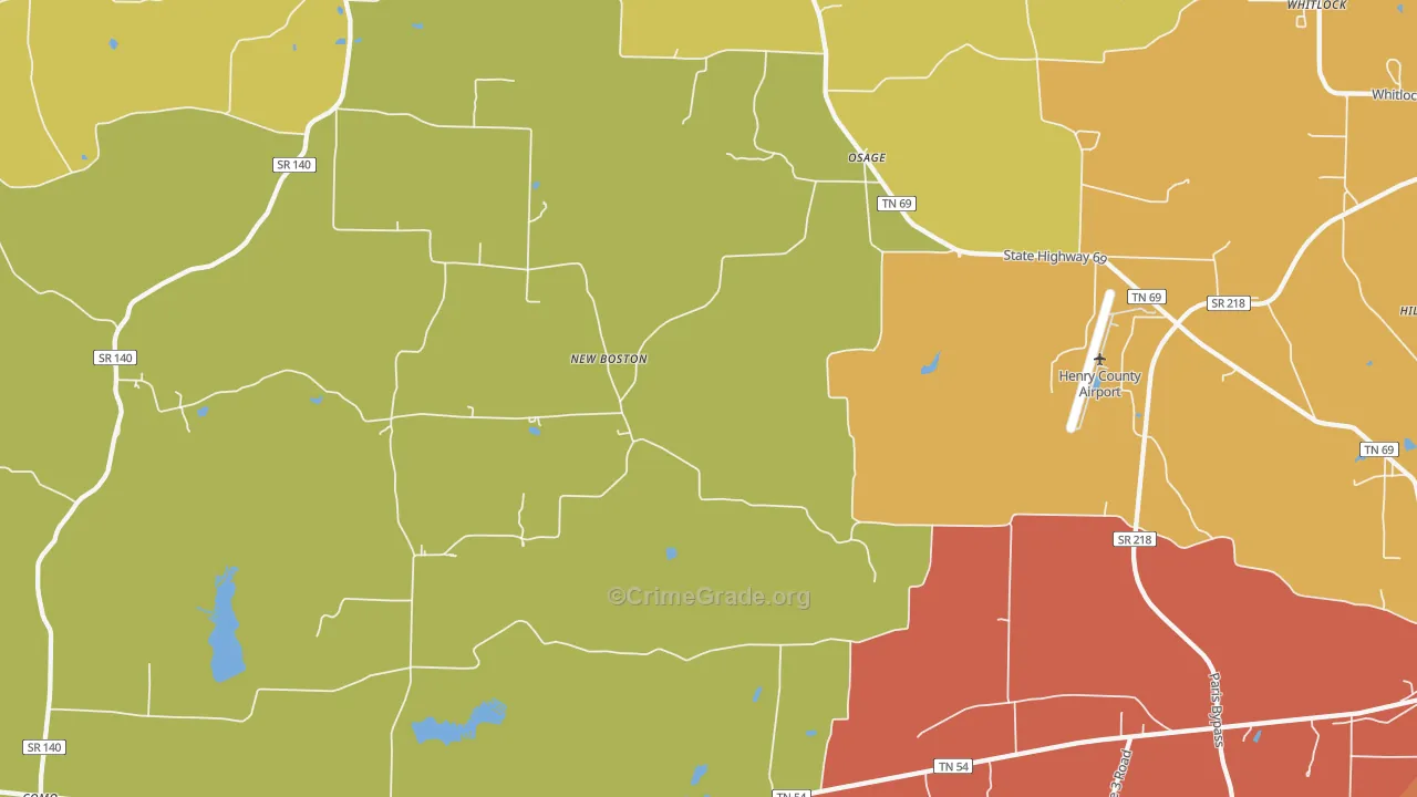 Osage, TN Map of Drug-Related Crime Rates