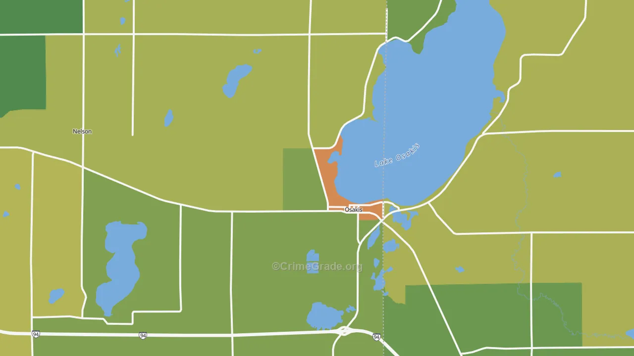Osakis, MN Map of Drug-Related Crime Rates