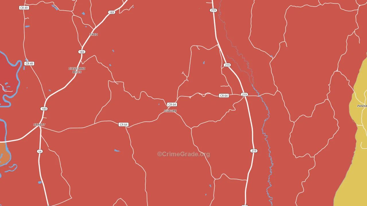 Osborn, AL Map of Drug-Related Crime Rates