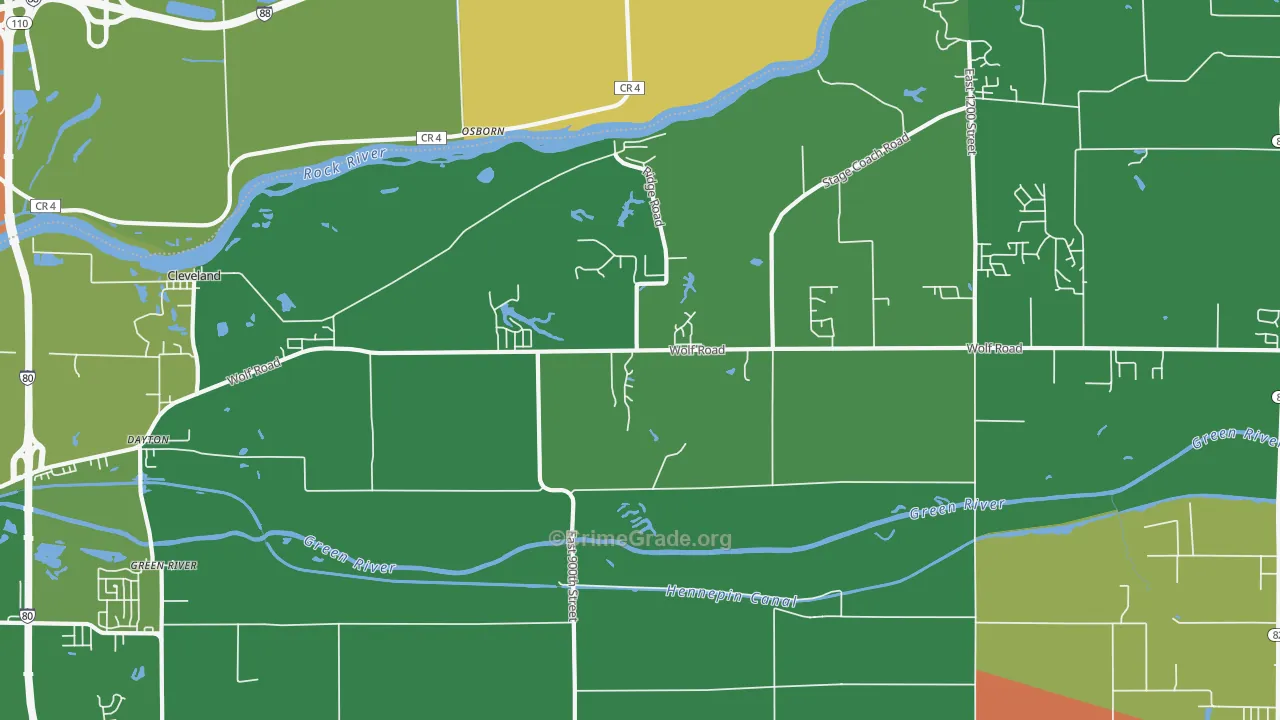 Osborn, IL Map of Drug-Related Crime Rates