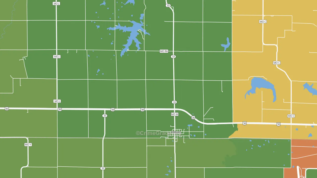 Osborn, MO Map of Drug-Related Crime Rates